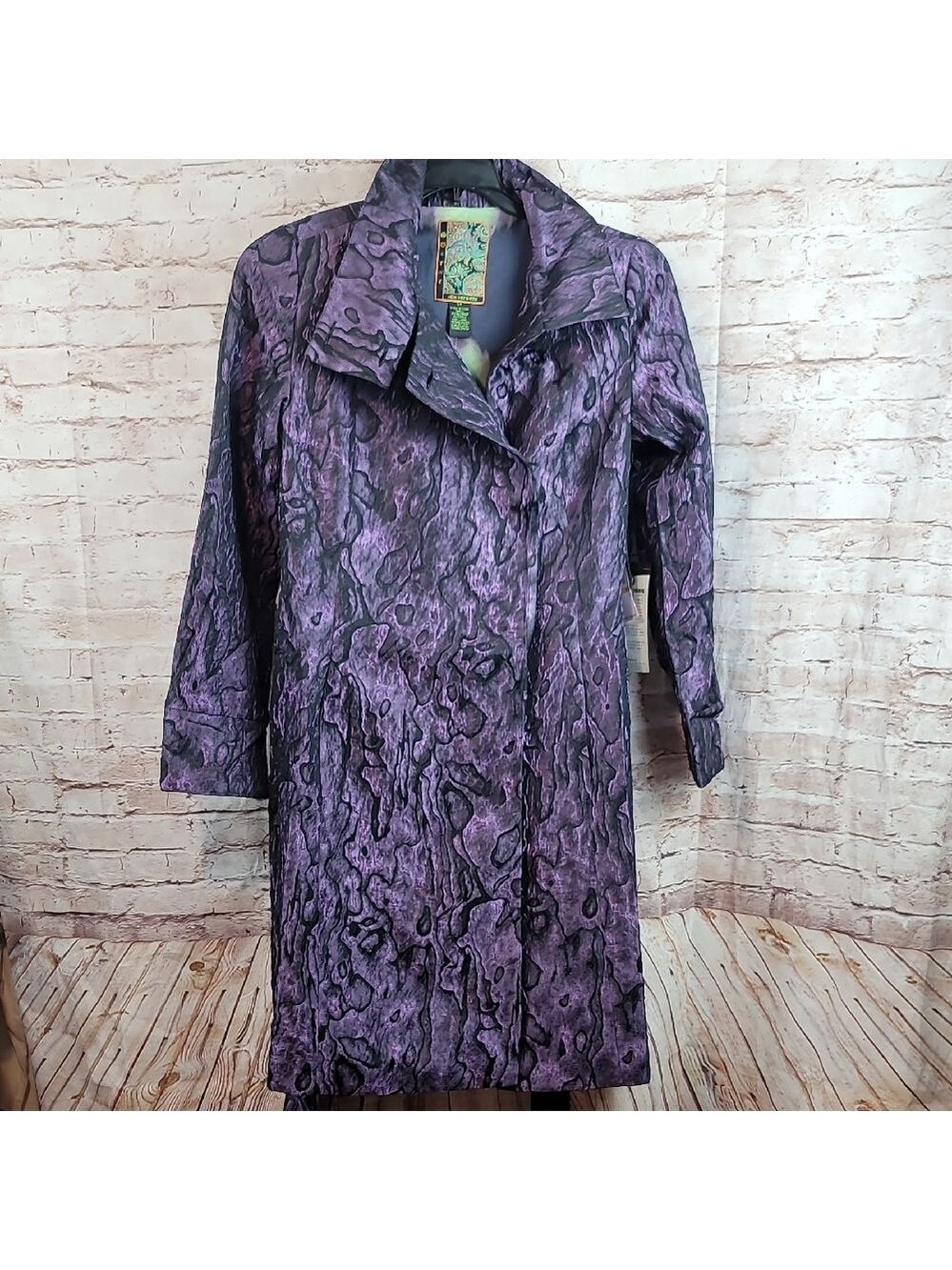 2OH THREADS 2 OLD HIPPIES Purple Trench Coat SIZE SMALL NWT $399